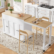 Tavolo Bar Estendibile - Xylo - 118-180??50??94 cm - Bianco 6 Ripiani