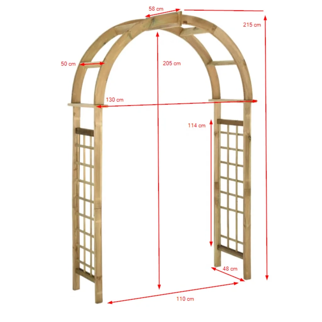 Arco a Traliccio in Legno di Pino Impregnato Verde