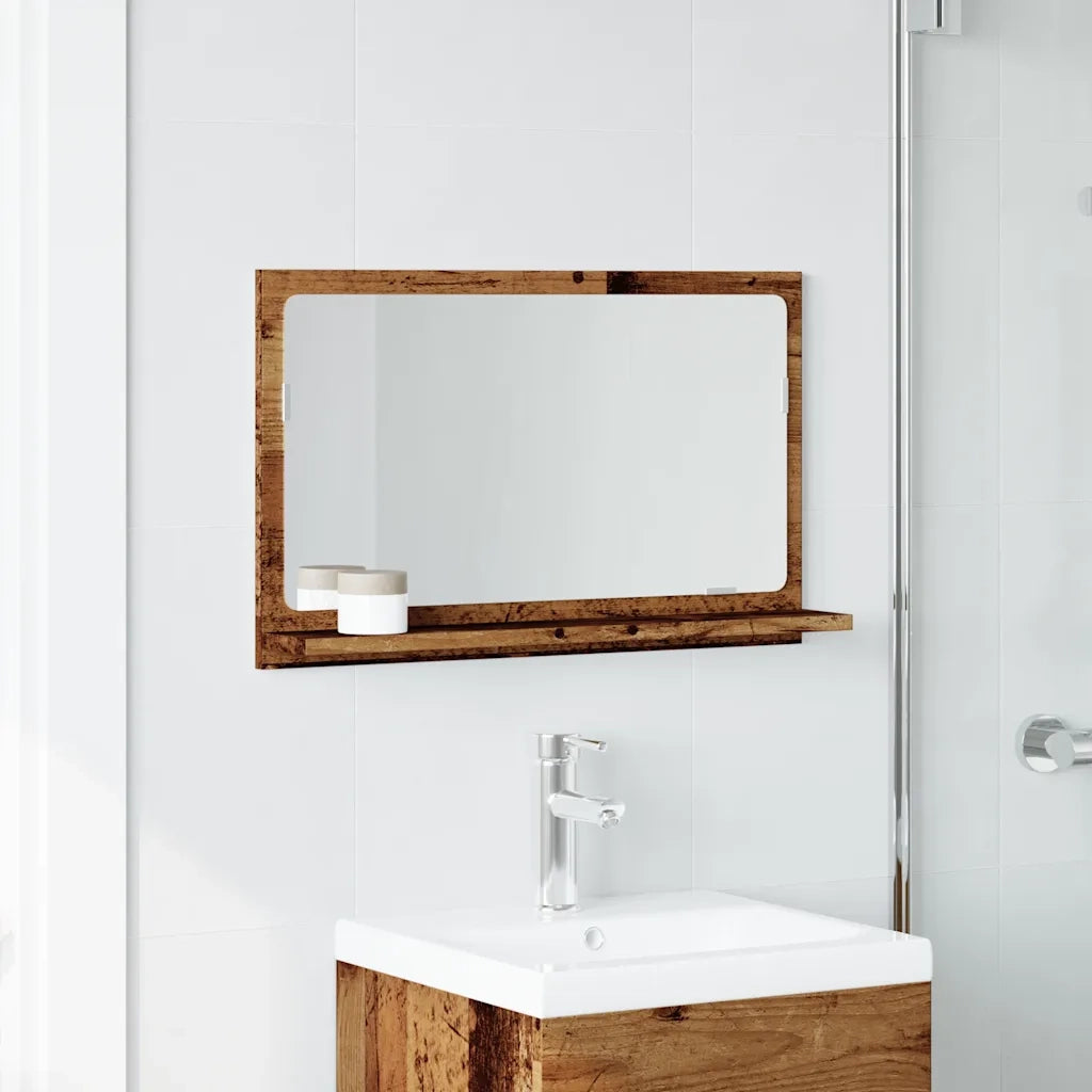 Mobile da Bagno con Specchio Legno Antico 60x11x37cm Truciolato 856197