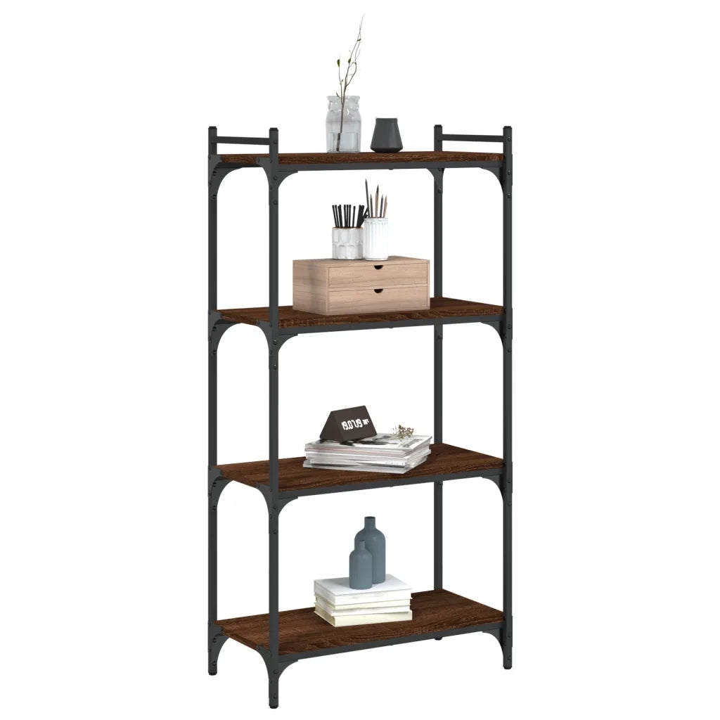 Libreria 4 Ripiani Rovere Marrone 60x30x120cm Legno Multistrato 837656