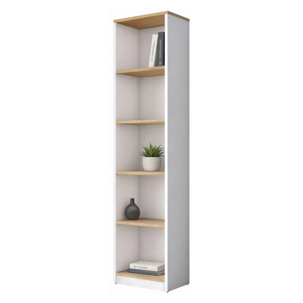 Biblioteca Clitunno, Libreria 4 Ripiani, 40x25x162h cm Bianco