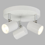 Plafoniera Contemporanea Rollo Acciaio Bianco Vetro Cromo Led 11,5W 3000K