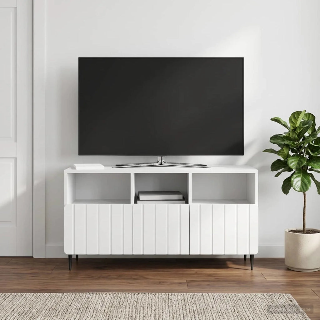 Mobile TV Bianco Lucido 102 x 34,5 x 50 cm Legno ingegnerizzato 894449