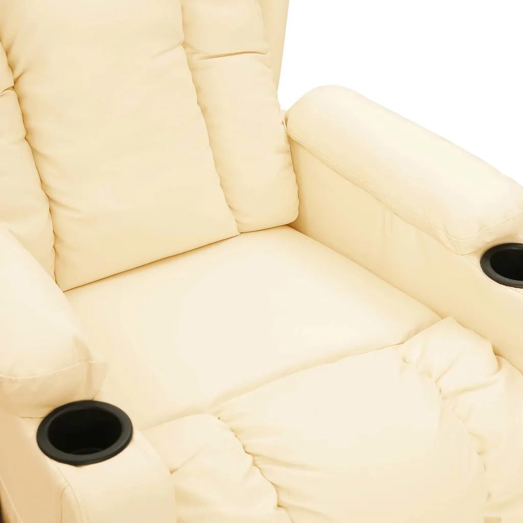 Divano Sedia-Poltrona Reclinabile Elettrica Crema in Similpelle 890804