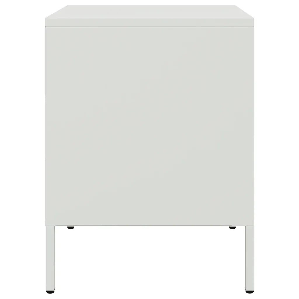 Comodino | Armadio da Notte | Mobiletto da notte Bianco 36x39x50,5 cm in Acciaio