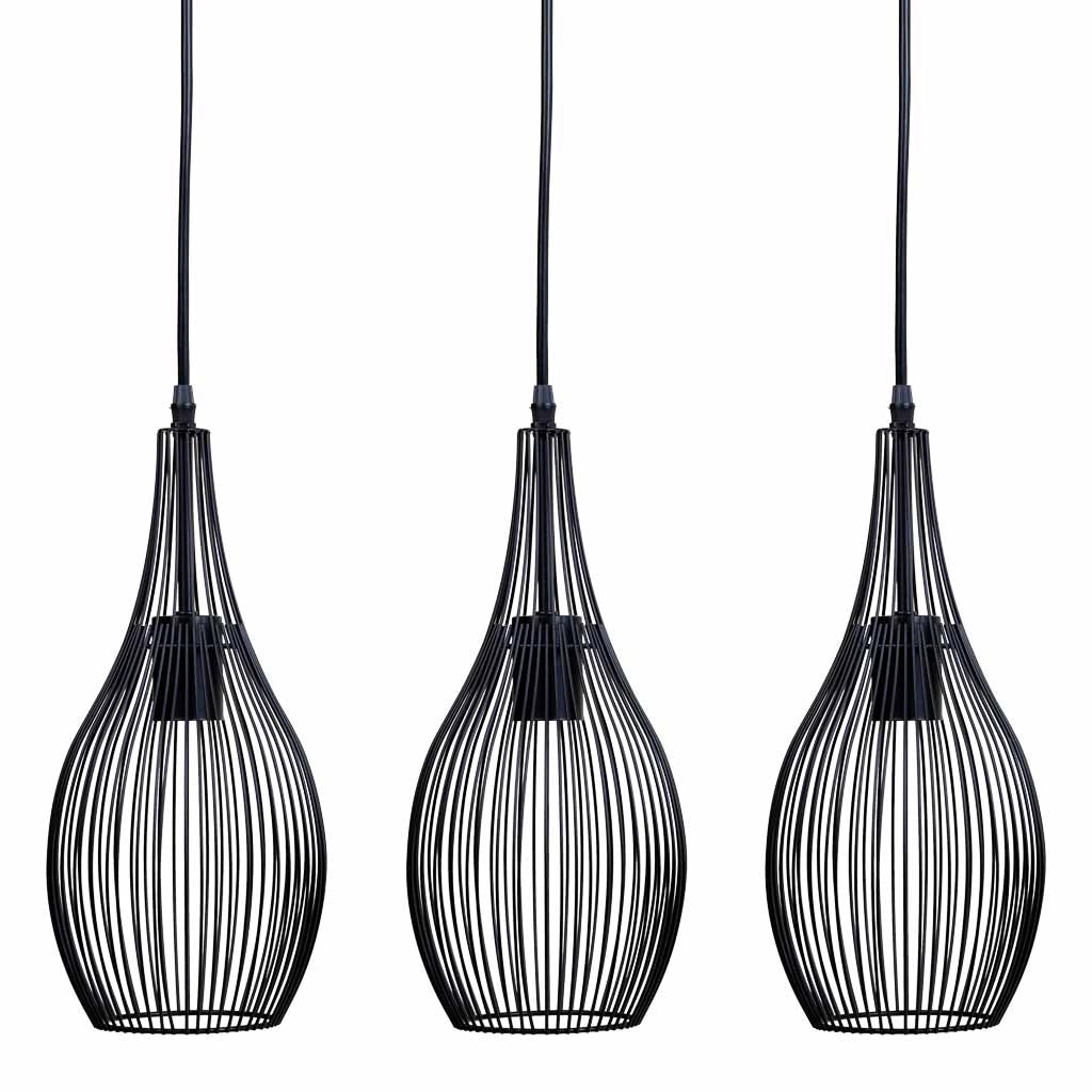 Plafoniera in metallo nero 58x17x94h