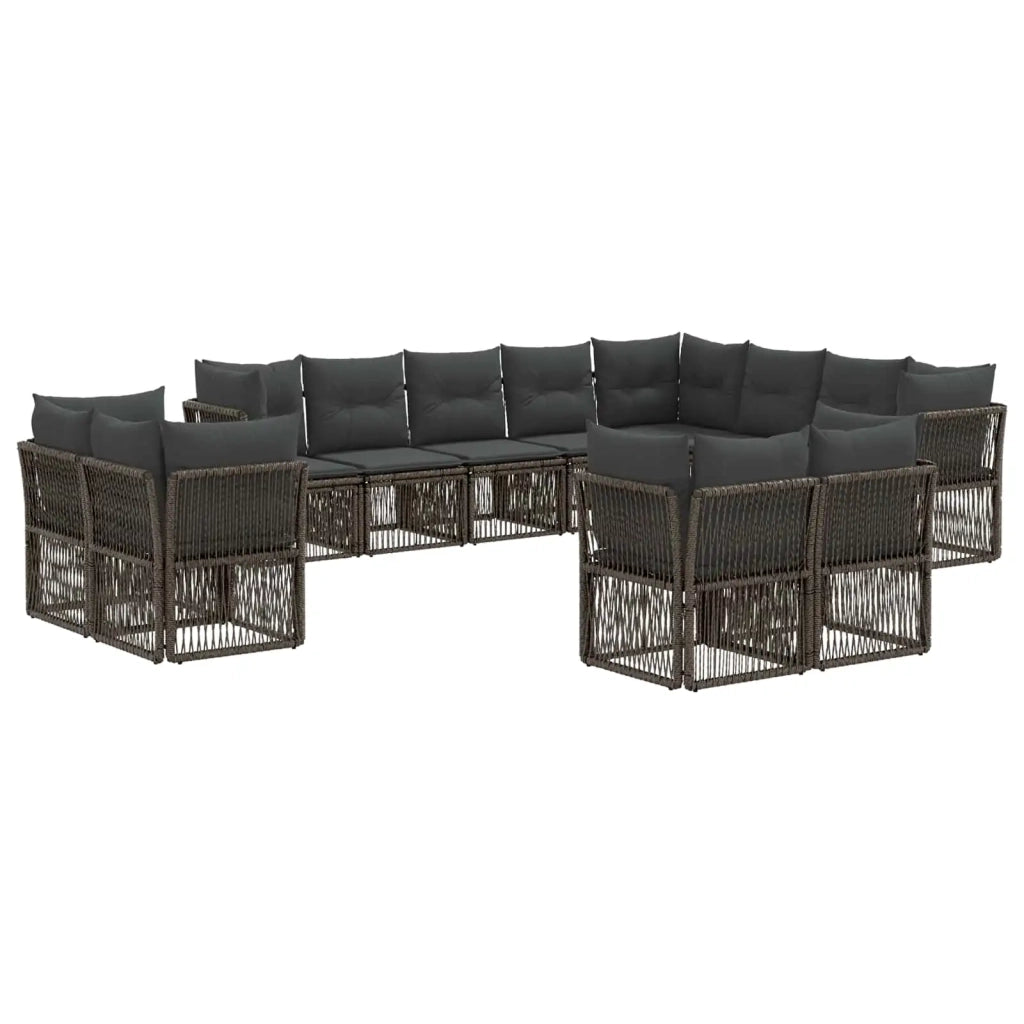 Set Divano da Giardino 12 pcs Grigio polyrattan 3434429