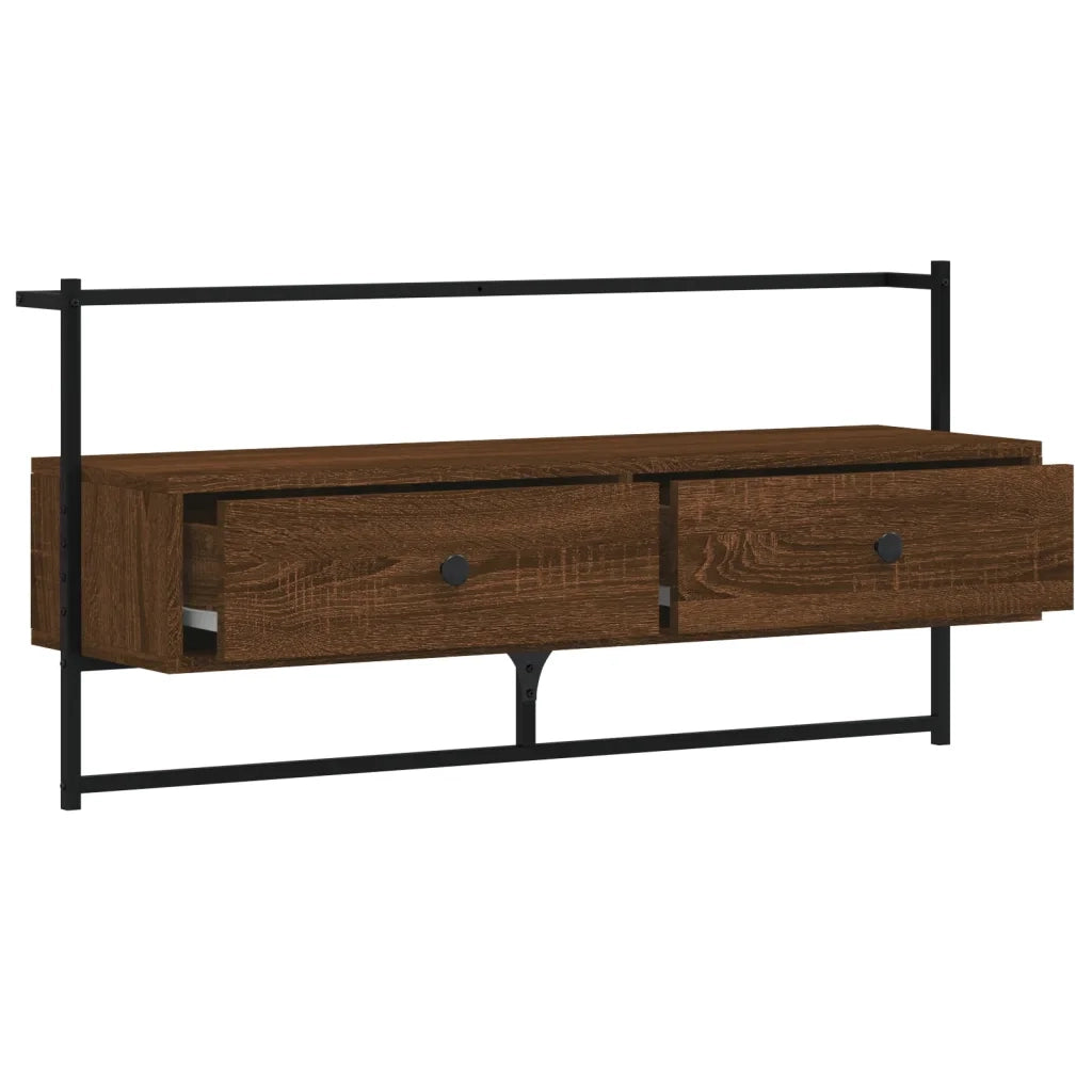 Mobile TV a Muro | Armadietto TV | Mobile Porta TV Rovere Marrone 100,5x30x51cm Legno Multistrato