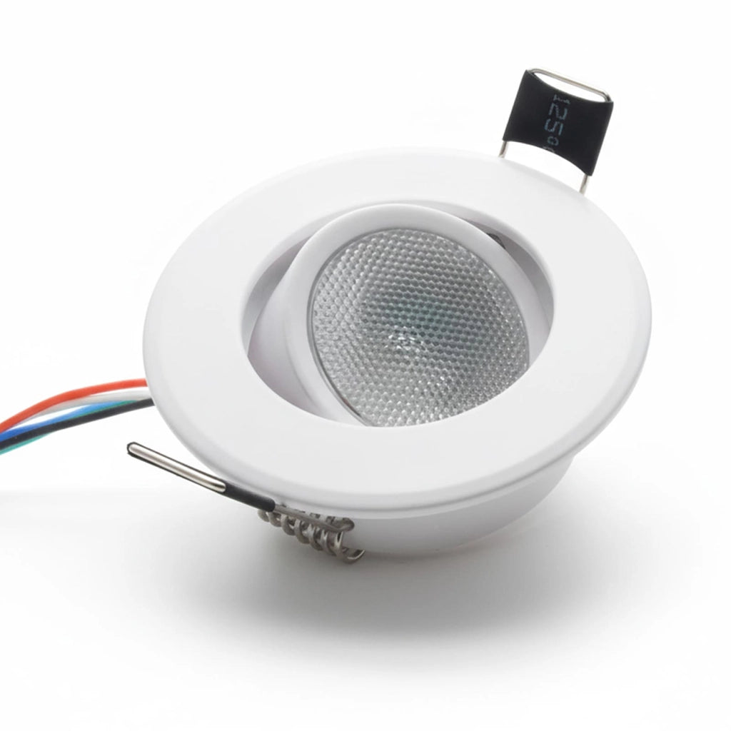 Faretto incasso SLIM impermeabile IP65 LED SPOT 4W RGB 24V orientabile basso profilo luce colorata discoteca bar barca camper
