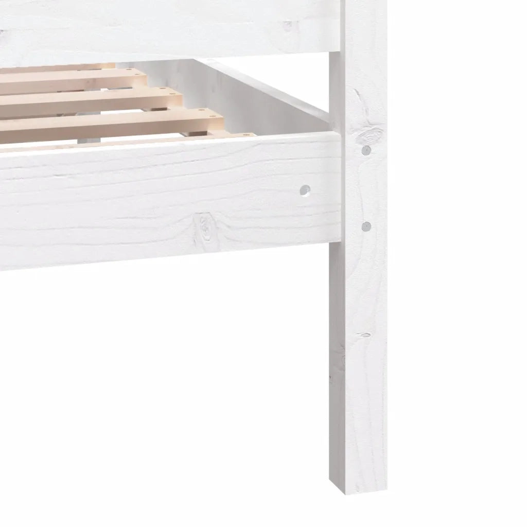 Giroletto-Struttura Letto Bianco 150x200 cm King in Legno Massello 286480