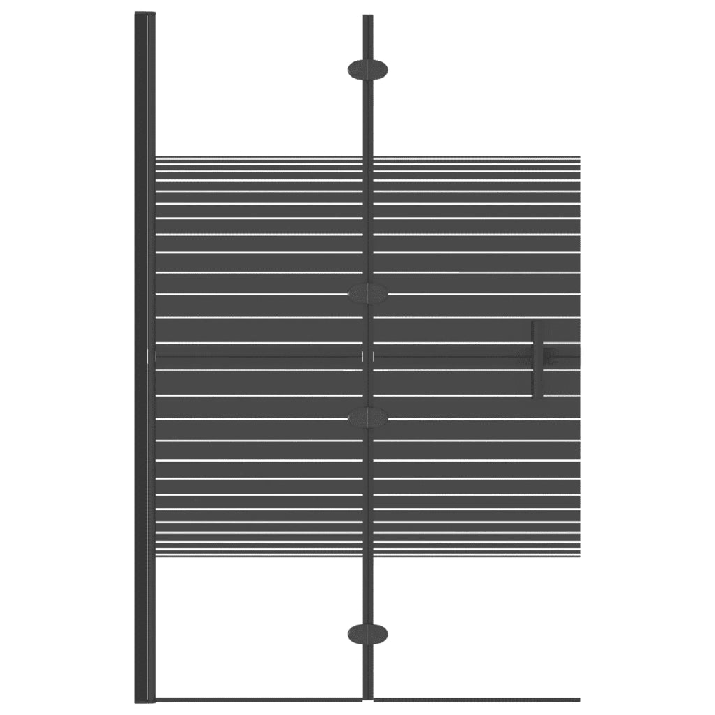 Pannello Doccia Pieghevole in ESG 80x140 cm Nero CFW4956991