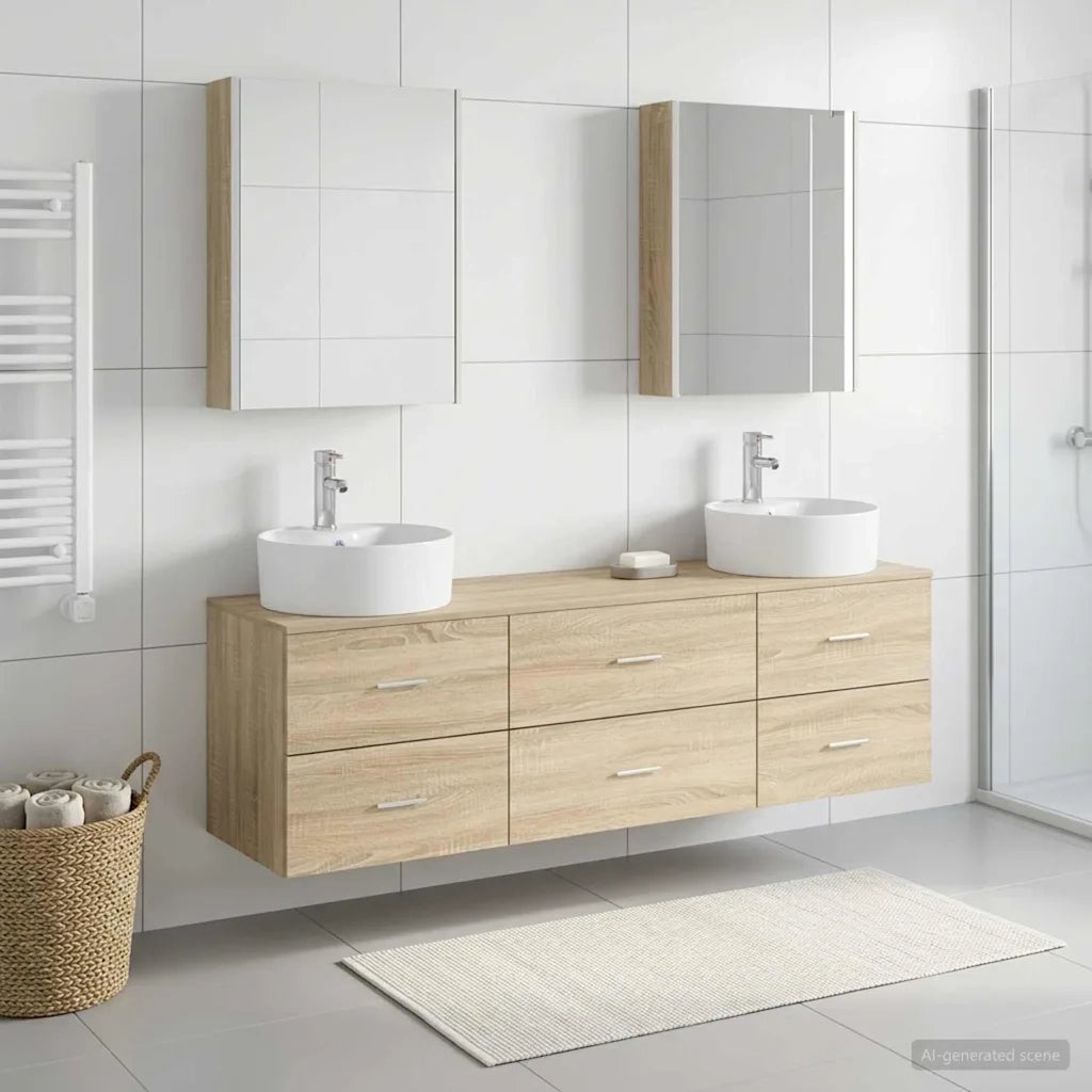 Set di mobili per il bagno 5 pcs Rovere Sonoma 3406889
