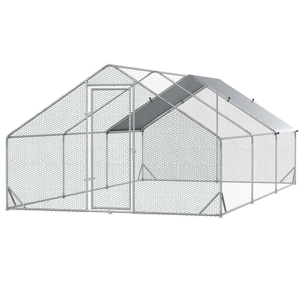 Recinto esterno per pollaio voliera ¨C zephmum ¨C grigio acciaio galvanizzato 3x6x2 m