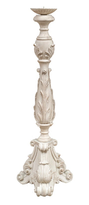 Biscottini CANDELIERE IN LEGNO FINITURA BIANCA ANTICATA MADE IN ITALY dimensioni lunghezza