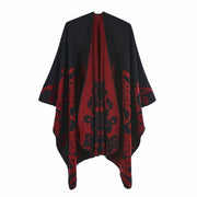 Sciarpa/stola da donna, scialle/mantella spessa in cashmere con orlo spaccato, alla moda.