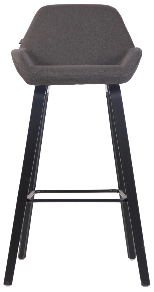 Sgabello bar Newnan in tessuto grigio scuro,nero (quercia)