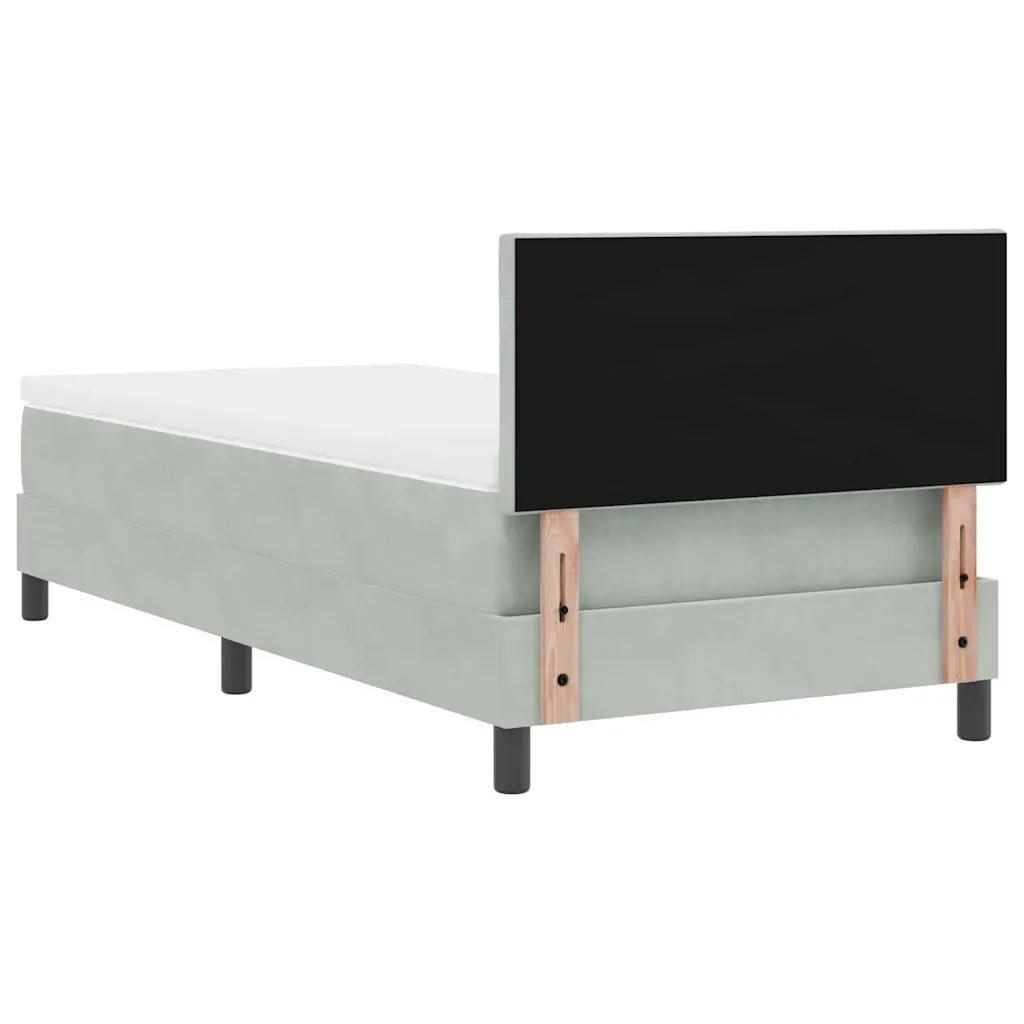 Letto a Sorgente LED con led Grigio chiaro 90 x 190 cm Velluto 3342686