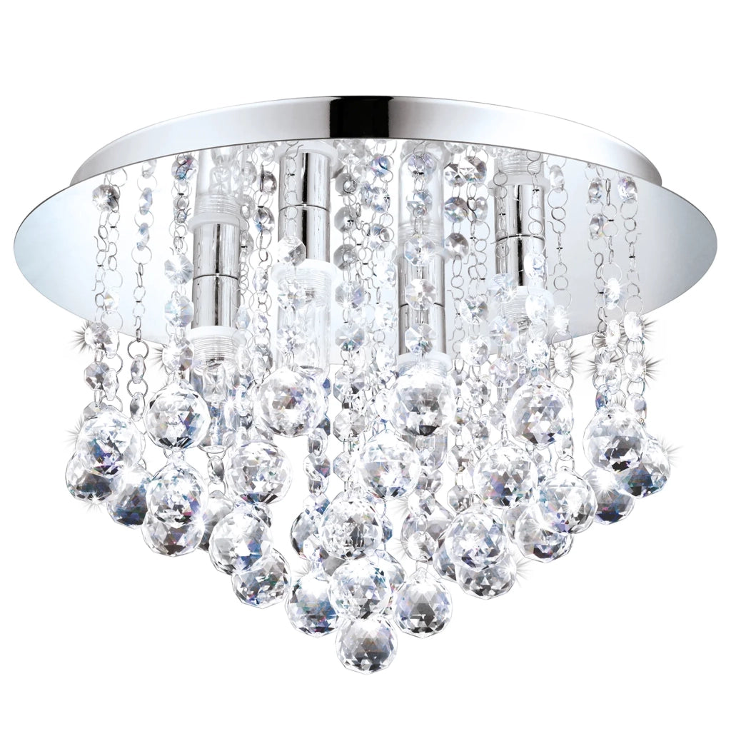Plafoniera Moderna Almonte Acciaio Cromo 4 Luci G9 3W