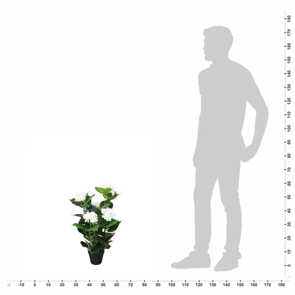 Ortensia Pianta Artificiale con Vaso 60 cm Bianca CFW8454073