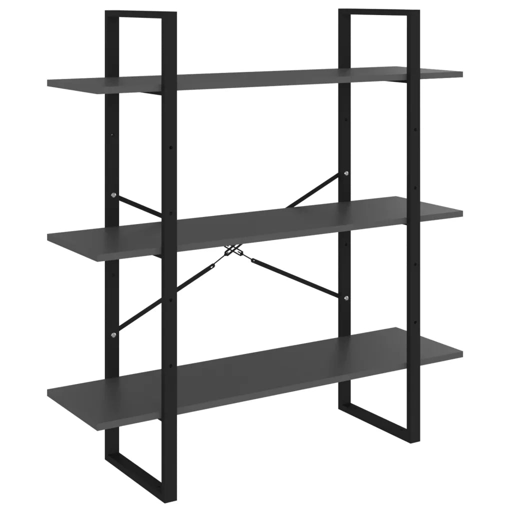 Libreria Grigia 100x30x105 cm in Legno Multistrato 806549