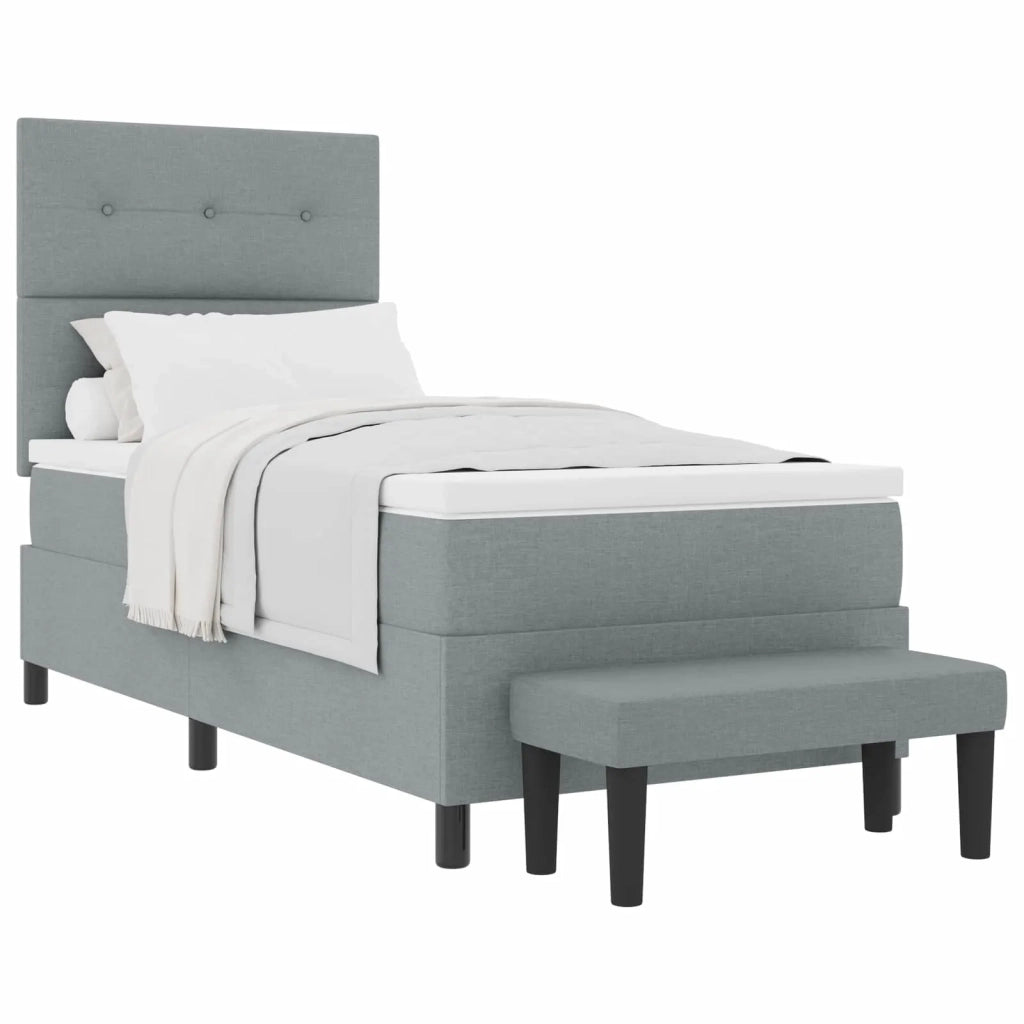 Letto a molle con materasso Grigio chiaro 90 x 200 cm Tessuto