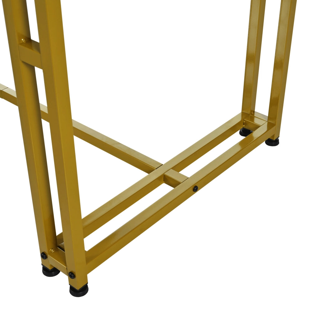Tavolo da pranzo di lusso leggero con gambe in metallo; MDF; dorato
