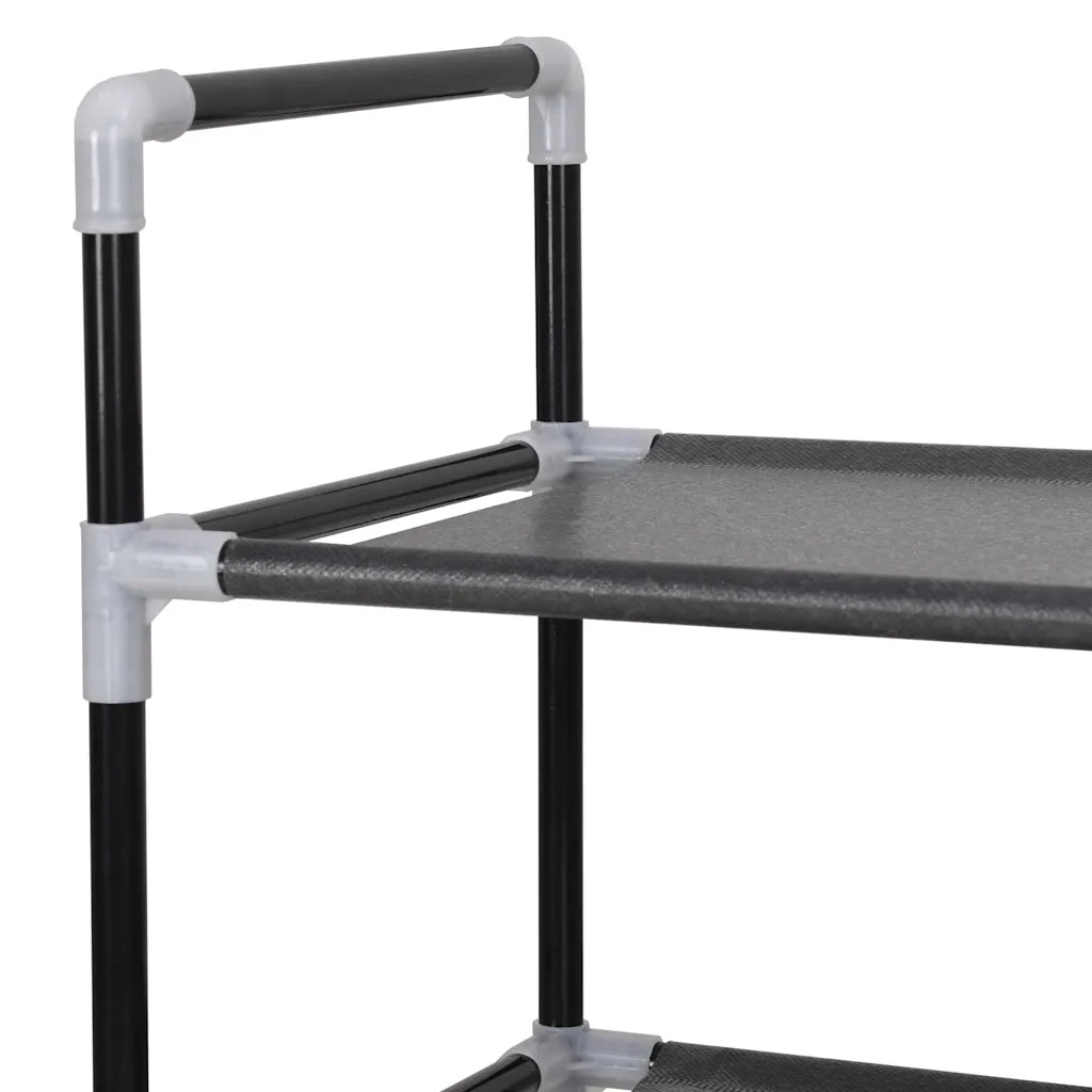 Scarpiera con 8 Ripiani Metallo e Tessuto Non Tessuto Nero cod mxl 53186