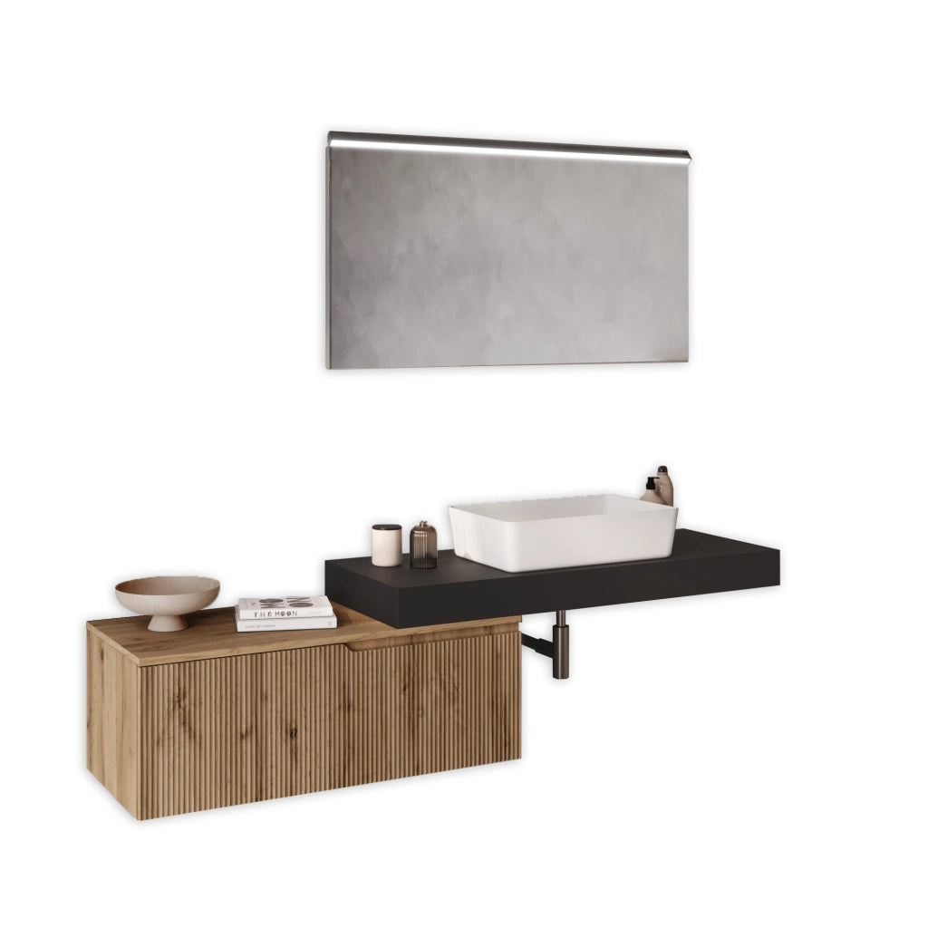 Composizione 4 pezzi VENERE antracite/quercia