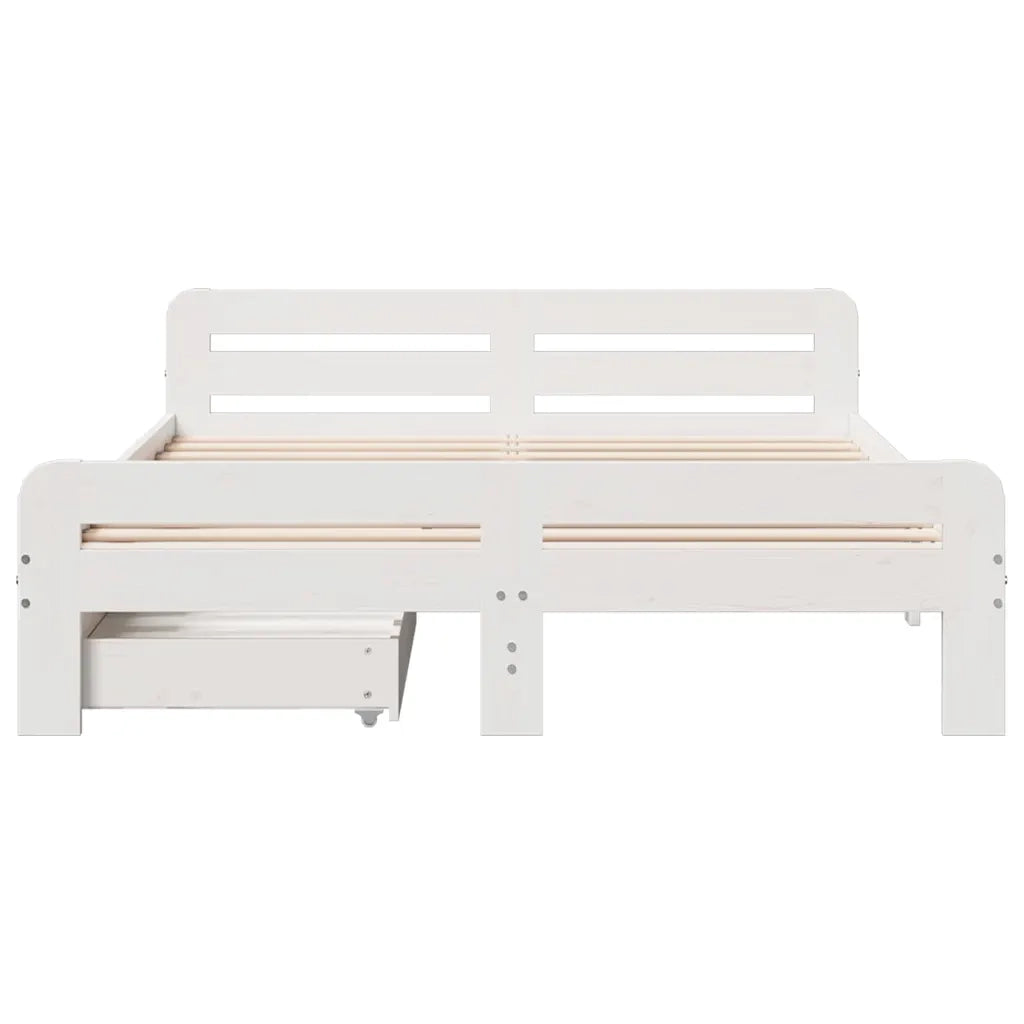 Letto senza Materasso Bianco 140x200 cm Legno Massello di Pino 3309039