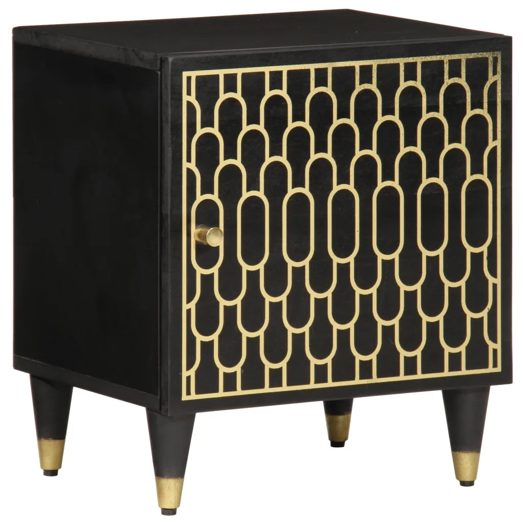 Comodini 2pz-Set di 2 Tavolino da notte 40x33x46 cm in Legno Massello di Mango 210256