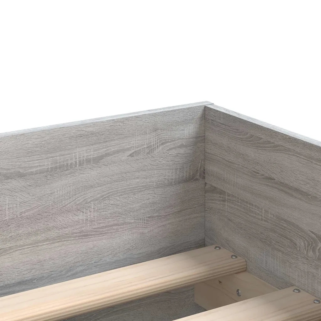 Letto singolo | Letto per adulti | Giroletto con Cassetti Grigio Sonoma 90x190 cm