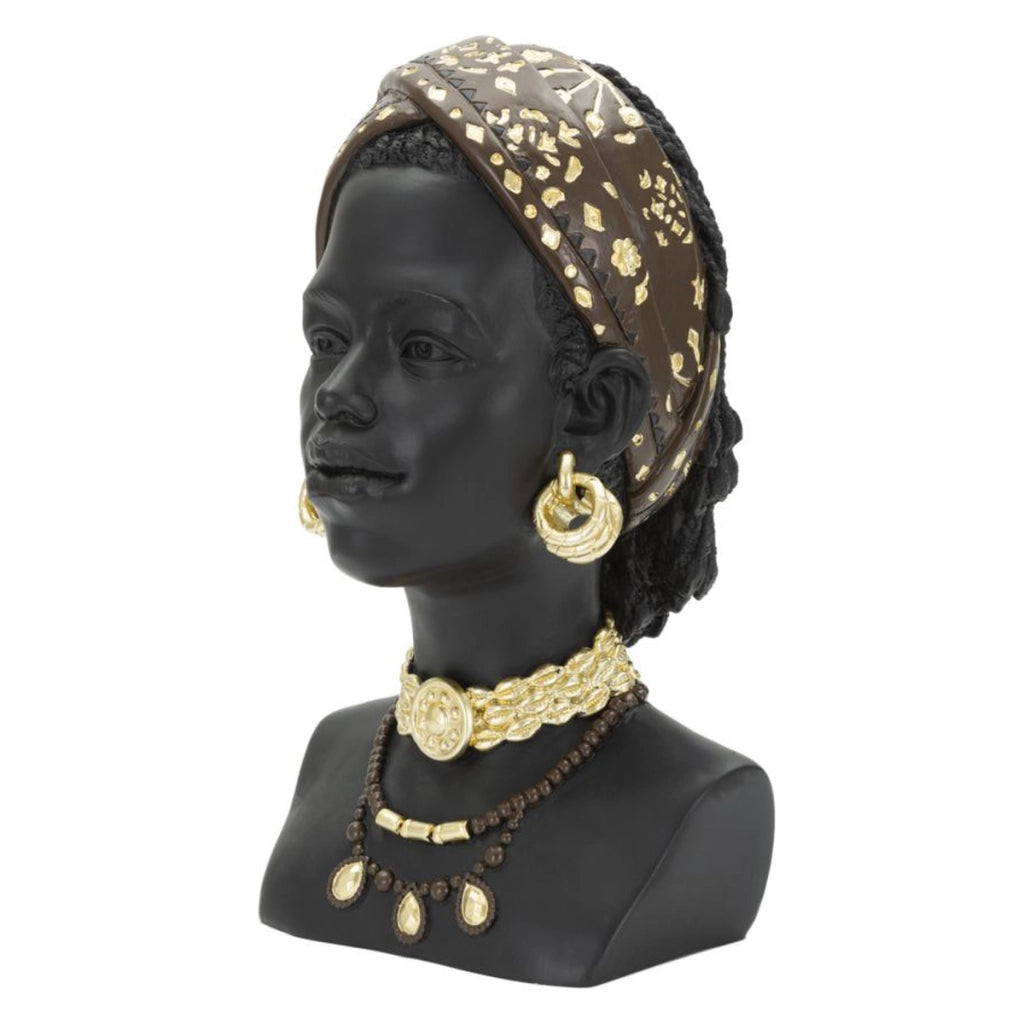 Scultura Africa 4, Nero, Poliresina, 19x18,5x30 cm