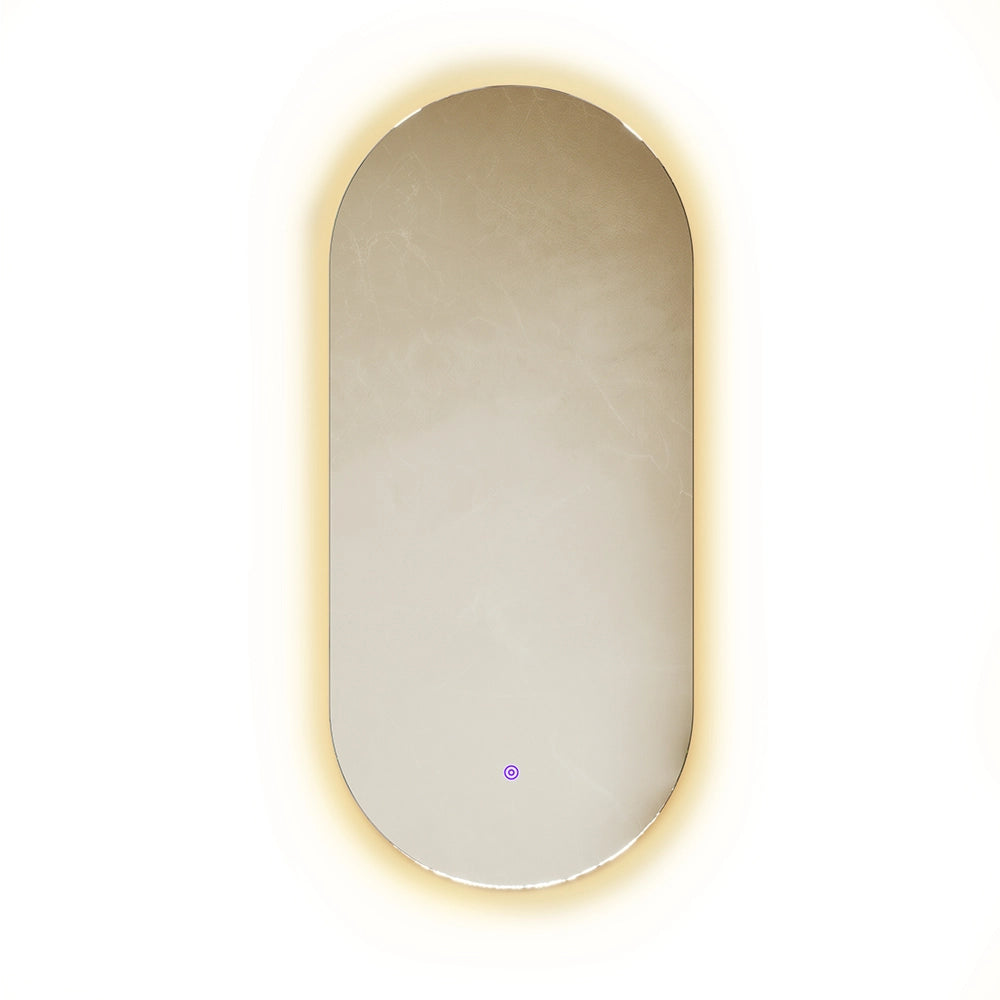 Specchio bagno Bianco 110 x 50 cm con illuminazione a LED Vicco