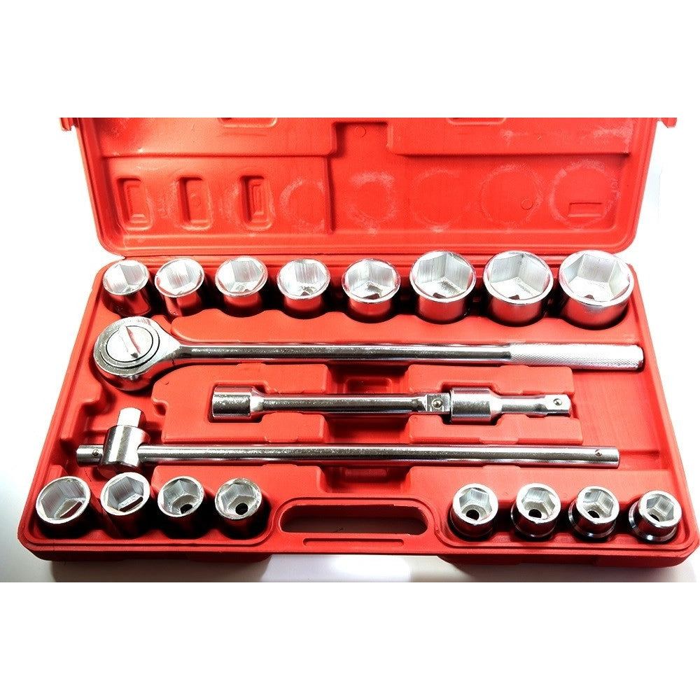 Trade Shop - Set Chiavi A Bussola 3/4 21 Pz. 19-50mm Per Camion E Trattori Chrome Vanadium -