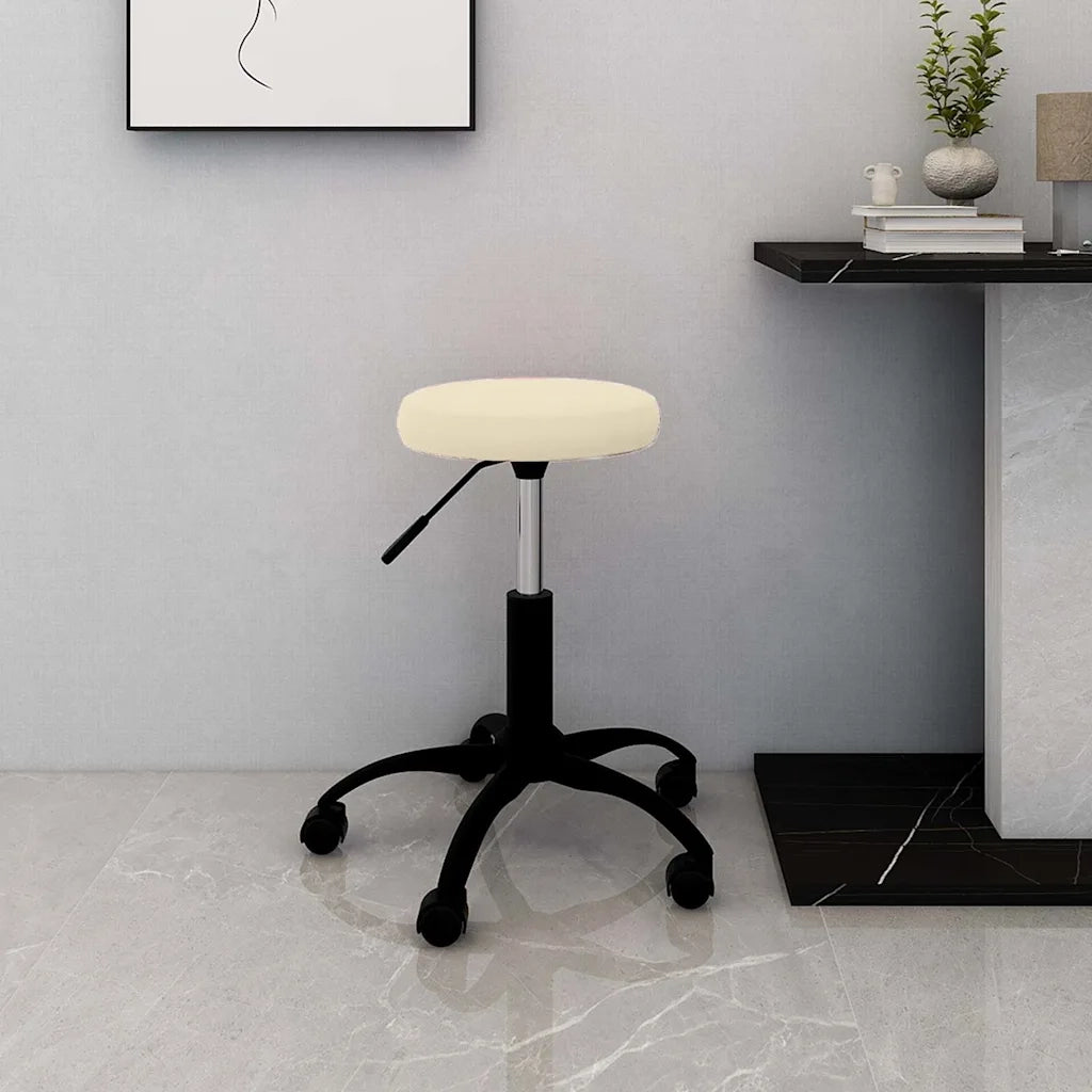 Sedia Girevole da Ufficio Crema in Velluto