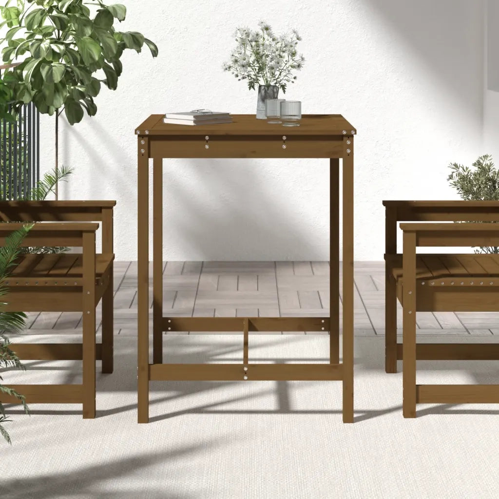 Tavolo da Giardino Ambra 82,5x82,5x110cm Legno Massello di Pino 824084