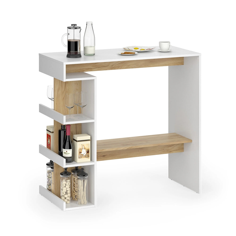 Vicco tavolo bar alto Rovere bianco/dorato 108 x 50 cm