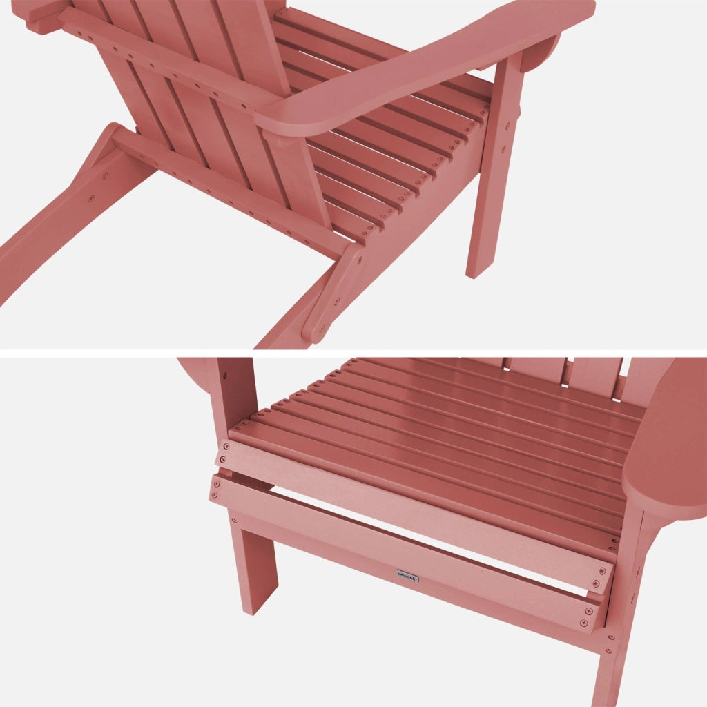 Poltrona in legno di acacia con braccioli, terracotta