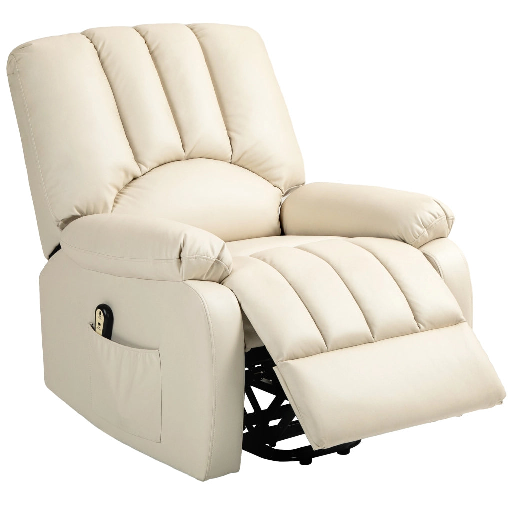 Poltrona relax elettrica alzapersona reclinabile con poggiapiedi e telecomando ¨C Xylo ¨C Beige