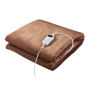 Coperta elettrica riscaldata 120 watt camera da letto 180 x 130 cm marrone 03_0009332