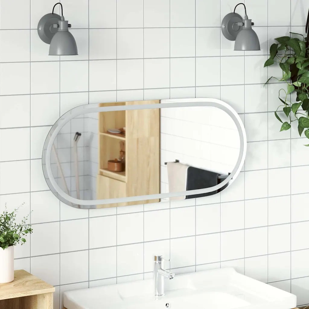 Specchio da Bagno LED-Specchio decorativo con LED 100x45 cm Ovale