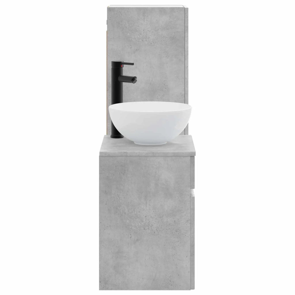 Set di mobili per il bagno 2 pz Grigio Cemento 3406136