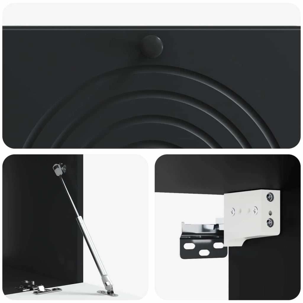Mobile Porta TV da Muro Montaggio a parete Nero 99 x 41 x 30 cm 898186