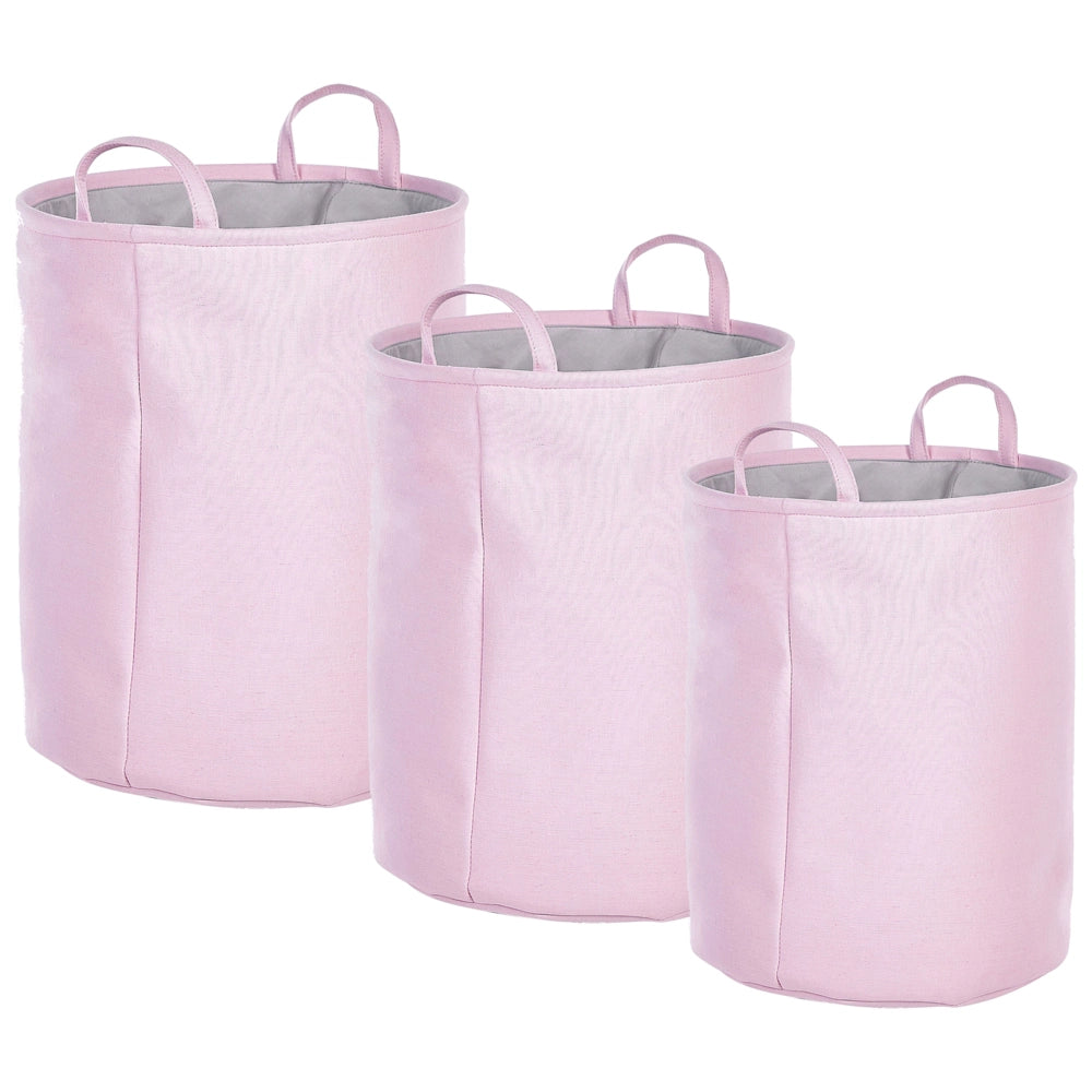 Set di 3 ceste portaoggetti in cotone bianco con copertura a coulisse Cestino per la biancheria Accessori pratici