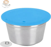 Bicchiere per capsule di caffè in acciaio inossidabile riciclabile per macchina per capsule (blu) - Riempibile e ecocompatibile