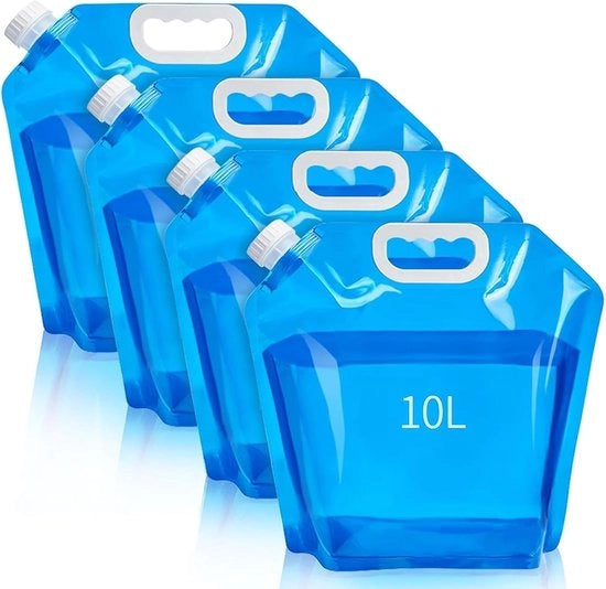 4 contenitori acqua riutilizzabili - 10 litri - contenitore acqua riutilizzabile - contenitore acqua - campeggio - serbatoio acqua - per outdoor, festival, accessori campeggio