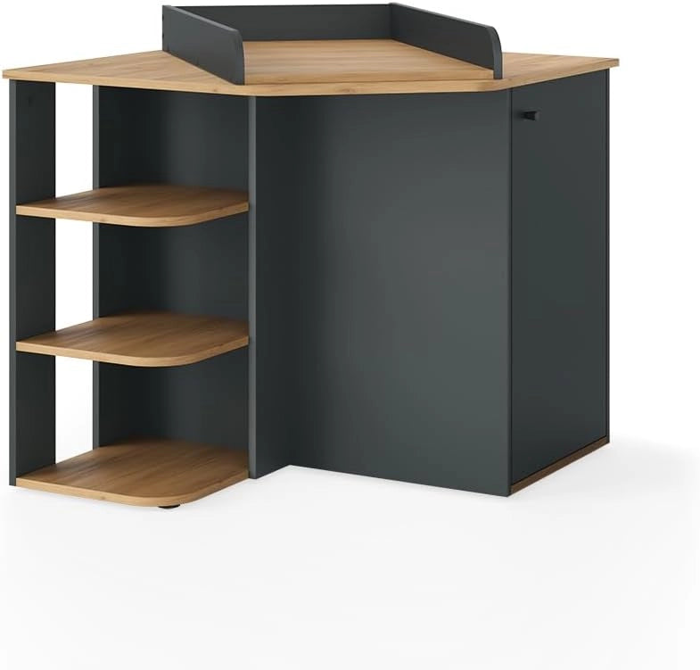 Fasciatoio Kristian, Antracite/Artisan, 85 x 77.3 cm con 3 scomparti chiusi, per l'utilizzo come fasciatoio e soluzione di stoccaggio