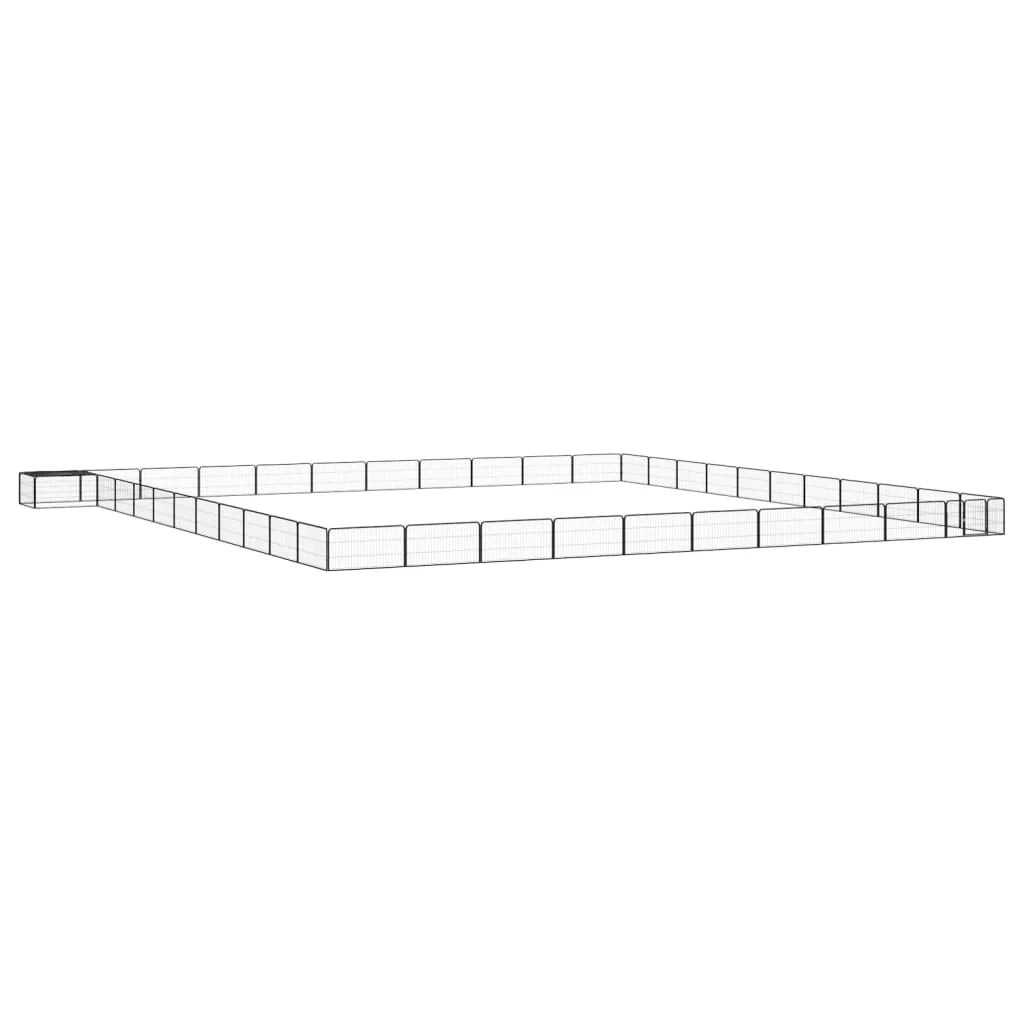 Recinto per cani 44 pannelli 100 x 50 cm acciaio verniciato a polvere nero 02_0043645