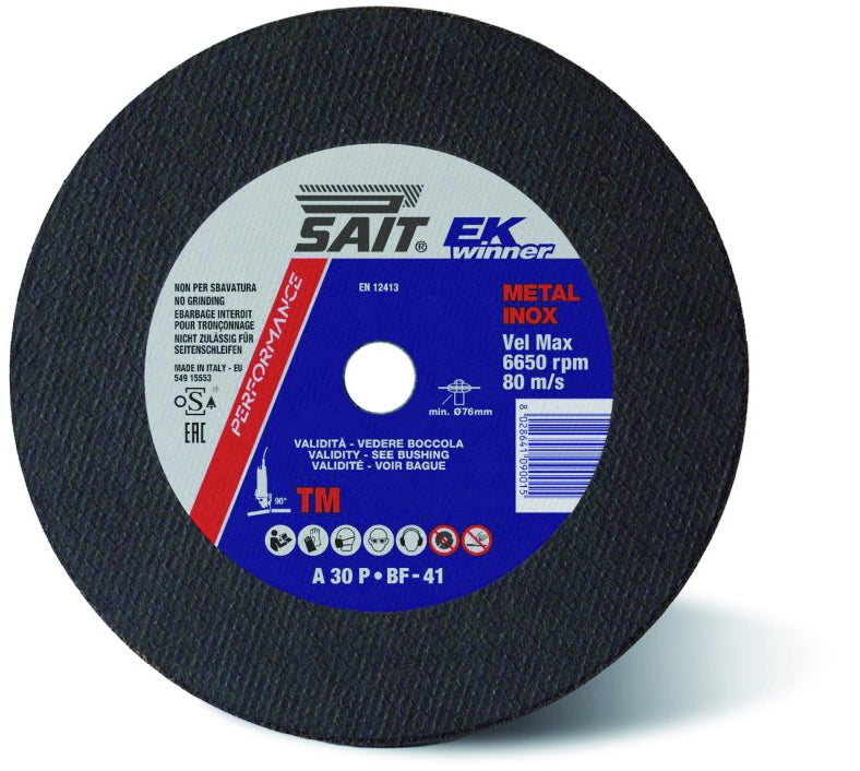 Sait DISCO ABRASIVO PIANO ''EK WINNER TM'' per taglio ferro/inox Ø mm. 300x3,5x25,4 10.00 pz