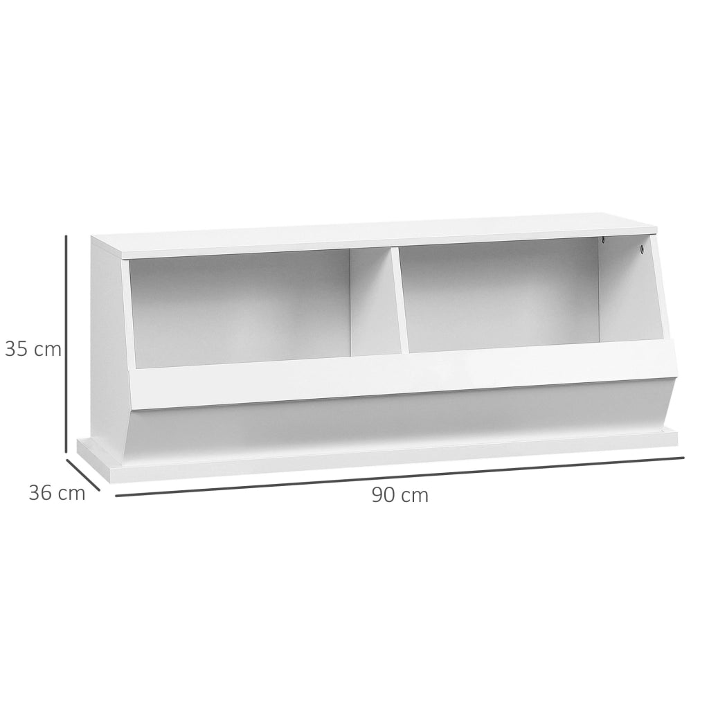 Cassettiera 2 cassetti in MDF ¨C zephmum ¨C bianco 90x36x35 cm